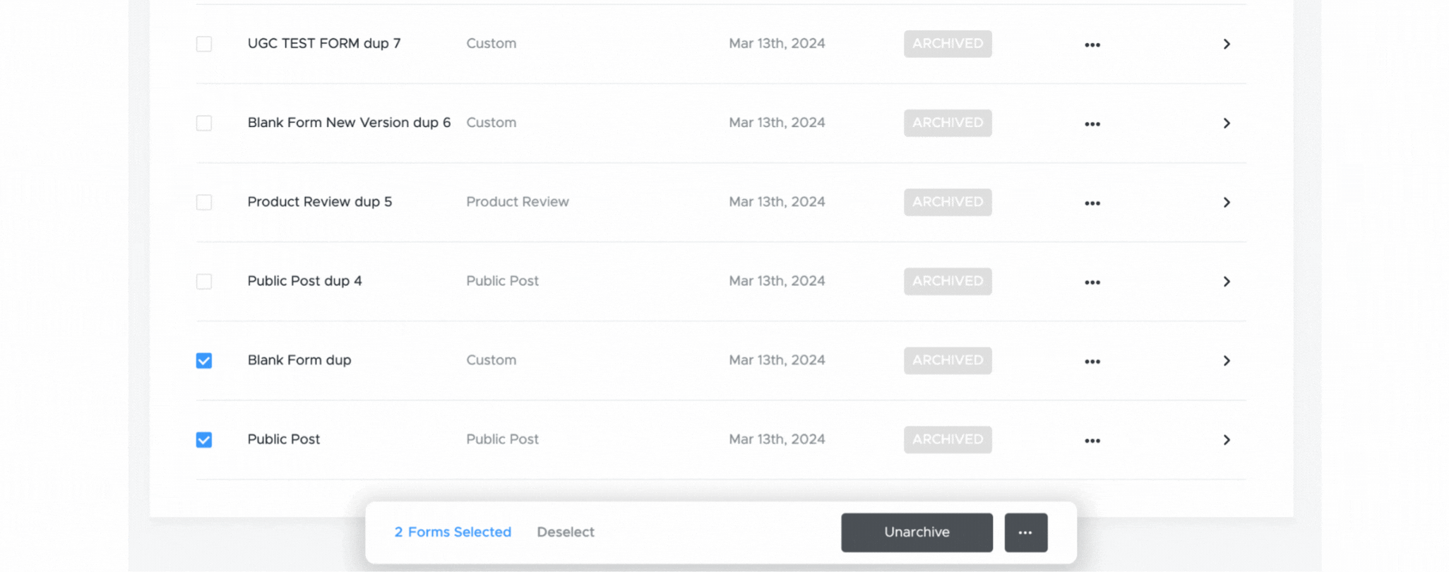 Form Builder - How to UnArchive a Form Template - 13th March 2024.gif