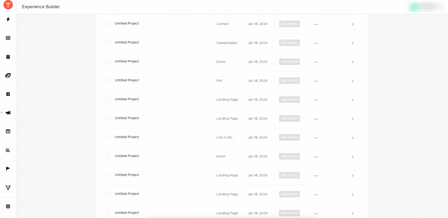 How to bulk delete an Experience - Experience Builder - 11th June 2024.gif