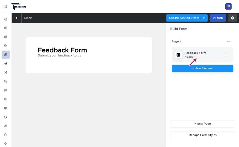 Header element - Form Builder