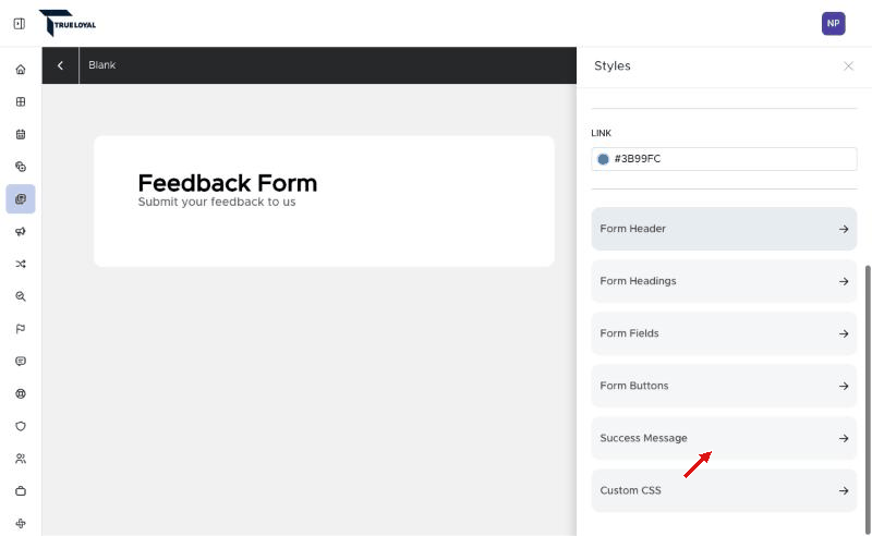 Success Message styles - Form Builder