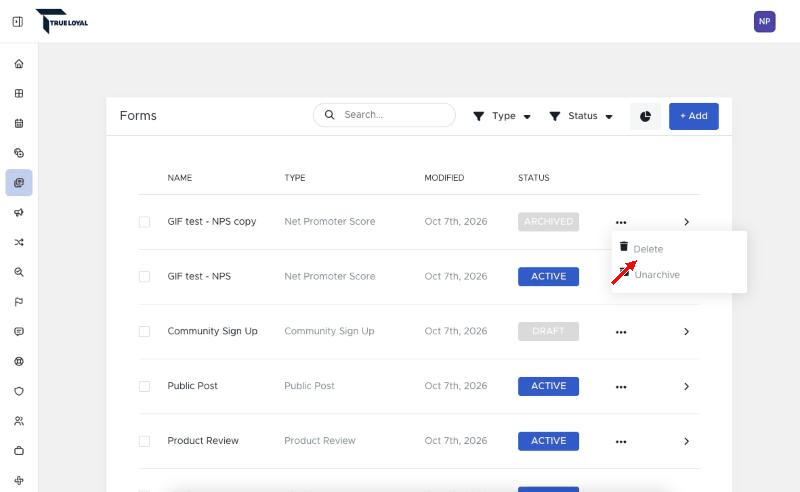 How to delete a form - Form Builder