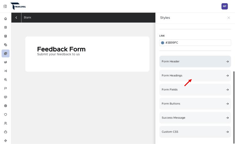 Form Headings styles - Form Builder