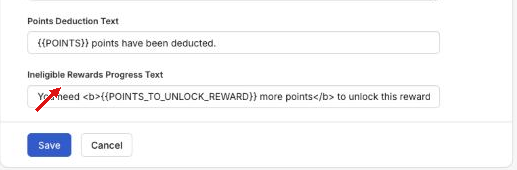 Ineligible Rewards Progress Text